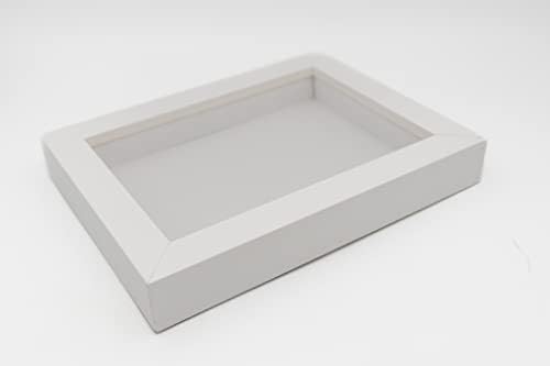 מסגרת קופסת צללים לבנה 36x24 - מסגרת קופסת צללים גודל פנים 36x24 על 1 סנטימטרים - מסגרת לבנה מיוצרת להצגת