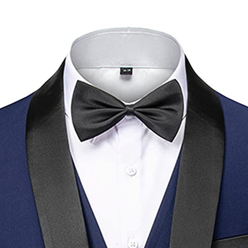 גברים דלים מתאימים 3 חלקים חליפה חליפה יחידה חזה חזה מכנסי אפוד בלייזר סט חליפות טוקסידו דש לחתונה לחתונה