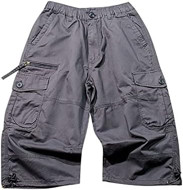 מכנסי מטען לגברים, אופנה של גברים מזדמנים של אמצע המותניים המותניים בכיסי מכנסיים קצרים חיצוניים