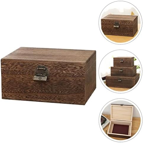 קופסא דקורטיבית של קאבילוק וינטג 'קופסת עץ אוצר תכשיטים חזה דקורטיבי קופסת אחסון עץ קופסת עץ קטנה עם מכסה קופסת