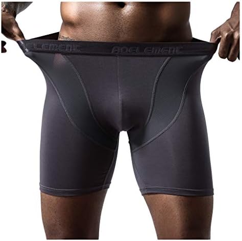 מכנסי בוקסר BMISEGM לגברים אורזים ייבוש נושם מהיר ספורט אלסטי אלסטי ארוך מכנסי גברים שטוחים