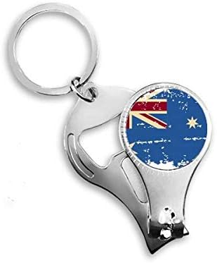 דגל טעם אוסטרליה רטרו איור ציפורניים ניפר טבעת מפתח שרשרת פתיחת בקבוקים