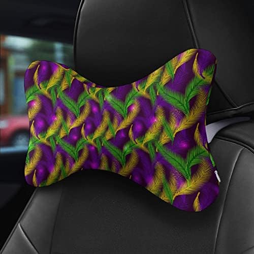 צבע כפות הידיים של כרית צוואר מכונית מרדי של 2 כרית כריות משענת ראש אוטומטית בצורת עצם לרכב נסיעות דקורטיביות