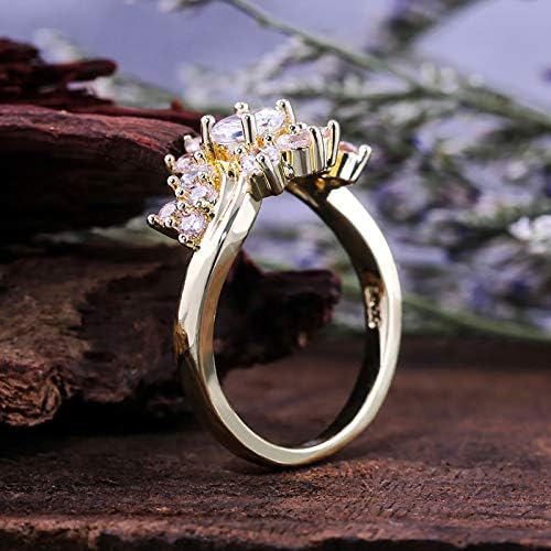 טבעות אופנה של נשים מעודנות של טבעת אירוסין של פתית שלג מתנה מתנה בהתאמה אישית של טבעת נישואין פראי תכשיטים
