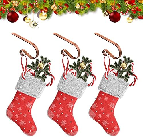 מחזיקי גרב לחג המולד מתכת מנטל מתכת קולבי סטרינג מתכווננת לגרבי גרביים מתכווננים