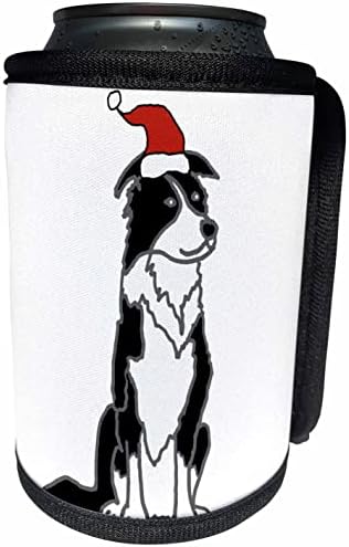 3drose כלב גורים קולי מצחיק חמוד קולי בסנטה כובע. - יכול לעטוף בקבוקים קירור יותר