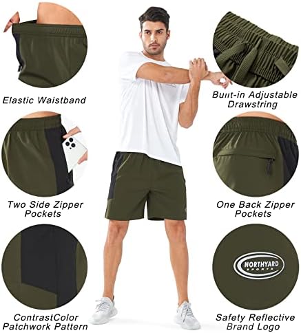 מכנסיים קצרים של Northyard Stallic's Shorts Shorts Short אימון יבש מכנסי כושר קצרים 7 מכנסי טניס ספורט קלים
