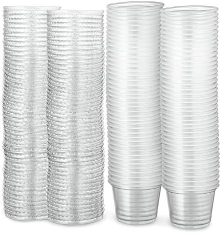 כוסות מנות פלסטיק חד פעמיות שקופות עם מכסים-כוסות תבלין חד פעמיות , כוסות רוטב / טבילה / רוטב,