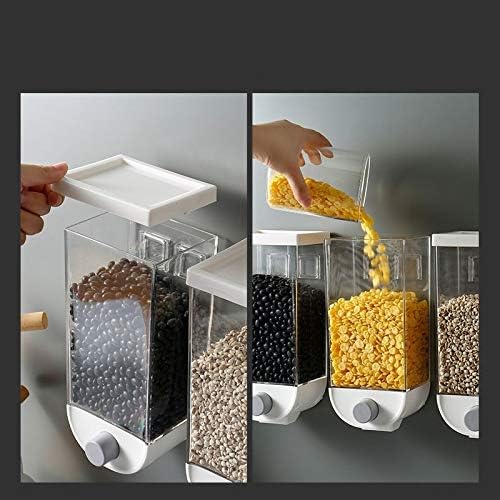 אחסון תבואה של Lkyboa מתקן מזון דלי אורז מטבח אחסון מזון קופסת קיר רכוב על קיר מיכל אטום מפלסטיק