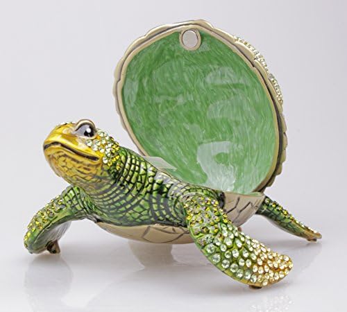 znewlook רעיונות מתנה מקסימים פריטי אספנות צבים גבישים קופסת צב תכשיטים עם מכסה
