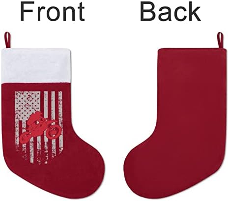 דגל ארהב דגל מוטוקרוס עפר עפר גרבי גרביים תלויים לחג המולד לעץ עץ חג המולד עיצוב בית נופש