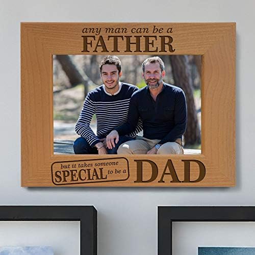 קייט פוש - כל גבר יכול להיות אב, אבל זה לוקח מישהו מיוחד להיות אבא - מסגרת תמונת עץ טבעית חרוטה, אבי החתן, אבי