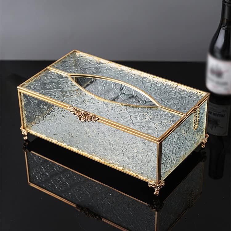 Hjkogh שבץ זהב מכת צלופן קופסת רקמות נחושת רצועת נחושת דקורטיבית קופסת אחסון קופסת הבית