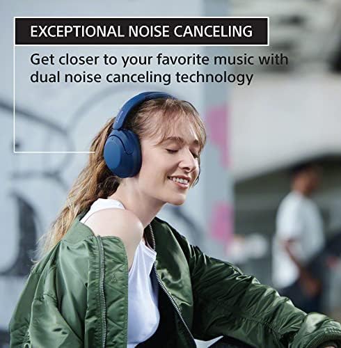 Sony WH-XB910N Extra Bass Bass מבטל אוזניות, Bluetooth אלחוטי מעל אוזניות האוזן עם מיקרופון ושליטה
