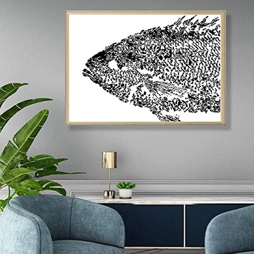 וירטואואה - אמנות ציור שמן מרקם מצויר ביד-באנר מודרני סלון מרפסת דגים ציור מופשט אור יוקרה בית גדול גודל יצירות