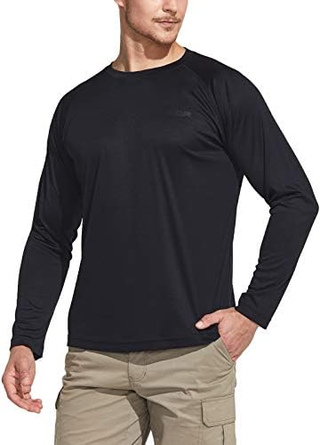 CQR's Men's UPF 50+ חולצות שרוול ארוך חיצוני, חולצות טריקו מים של UV Sun Sain, חולצות אימון ריצות