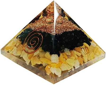 פירמידה אורגונה גדולה טורמלין וגרירית אנרגיה גבישית אוונטורין