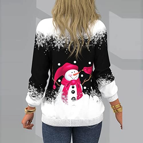 חולצות חג המולד של נוקמופו לנשים סוודר נשים ראשונות שלג הדפס ספורט מזדמן הדפס 3D הדפסים פעולת