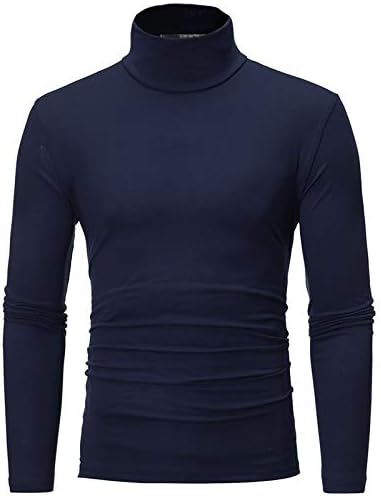 חולצת טריקו של צווארון הגברים שרוול ארוך שרוול קל משקל קל מתאים צמרות בסיסיות נוחיות סוודר תחתון קז'ואלי