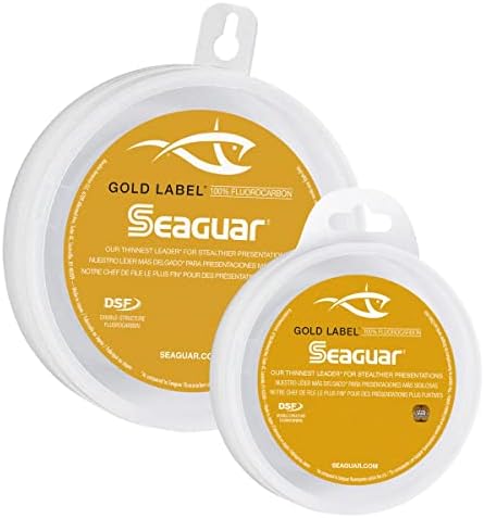 תווית זהב של Seaguar קו דיג פלואורו -פחמן, חוזק הפסקה של 80 קילוגרמים, 50YDS, ברור - 80GL50