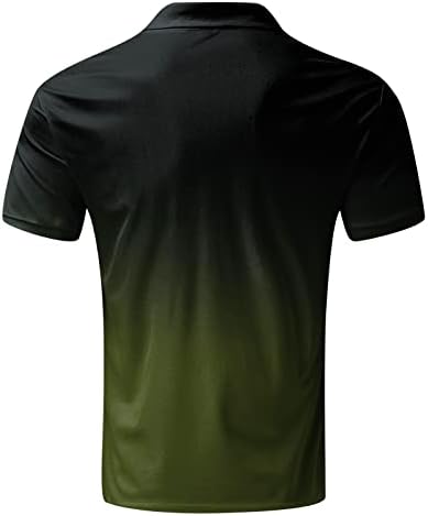 חולצות פולו של HDDK Mens חולצות רוכסן גולף גולף קיץ שרוול קצר הנלי צווארון ספורט שריר ספורט חולצה