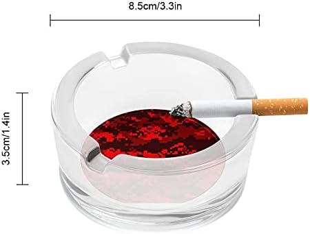 הסוואה אדומה של CAMO מגש אפר זכוכית עגולה מודרנית עגולה סיגריות סיגריות ניידות מחזיק מאפרה למשרד ביתי