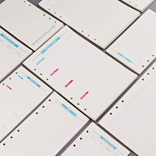 OperitAcx גרף נייר 40 גיליונות A6 נייר מילוי מחדש מתכנן קלסר אישי מילוי נייר 6 חורים למתכנן מחברת