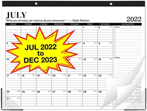 לוח שולחן כתיבה 2022-2023-2022-2023 לוח שולחן לוח, לוח שולחן גדול 2022-2023, יולי 2022-דצמבר 2023, 18 לוח