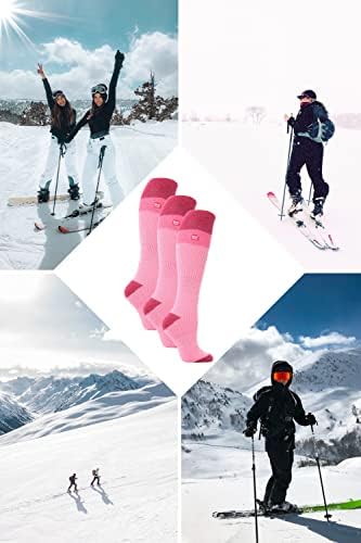 חום מחזיקי 3 זוג חבילה נשים תרמית חם הברך גבוהה סקי גרביים
