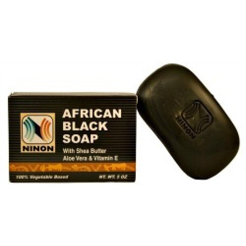 סבון שחור אפריקאי נינון עם חמאת שיאה אלוורה וויטמין סבון טבעוני - 5 אונקיות