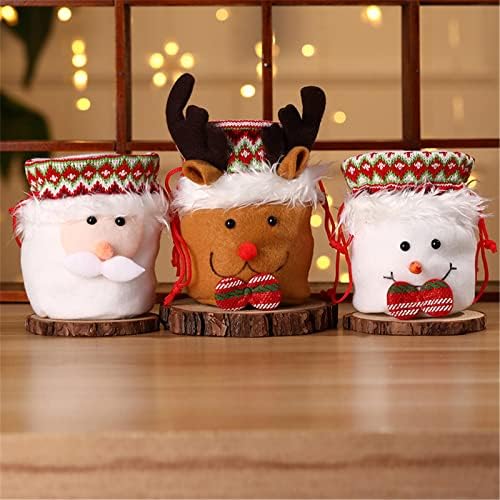 DBYLXMN כיסאות ושולחנות אירועים סנטה סאנט אדום שקית סוכריות תיק תרמיל למסיבת חג המולד מתנה לתיק אחסון