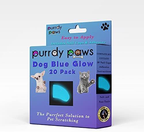 כפות רגליים רכות כובעי ציפורניים לציפורני כלבים כחול זוהר בחושך גדול