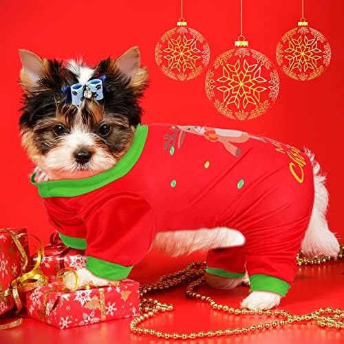3 חתיכות כלב חג המולד פיג'מה כלב סרבל סרבל חיית מחמד לחג המולד פיג'מה בגדי חג כלב כלב כלב כלב גור