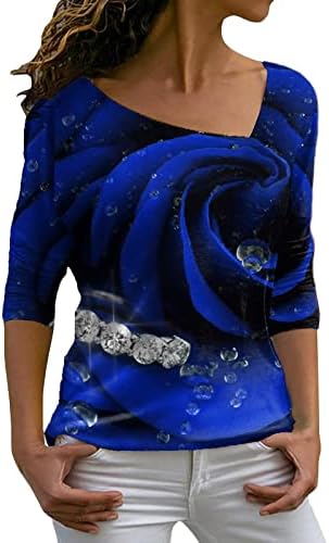 חולצת פלנל של נוקמופו של נוקמופו אופנה לנשים קפוצ'ון צווארון מזדמן הדפס ורד הדפס שרוול ארוך