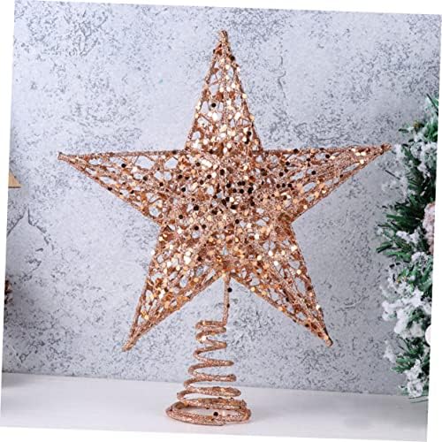 UNOMOR 3PCS עיצוב חג המולד תפאורה כוכב תליון תליון כוכב עץ טופר מתכת עץ חג המולד כוכב כוכב מקשט קישוט