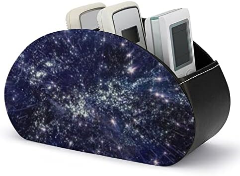 מחזיק שלט רחוק של טיסת שטח של גלקסי עם 5 תאים עור PU עור רב-פונקציונלי אחסון קאדי תיבת מארגן שולחן