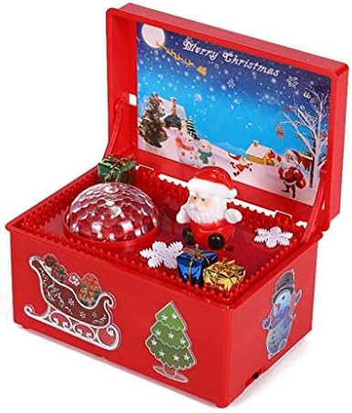 קופסא מוסיקה בסגנון חג המולד של SEASD יצירה יפה סנטה קלאוס דקור קופסת המוזיקה LED למסיבה