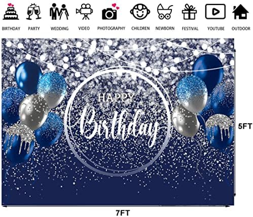 7 * 5 רגל רויאל כחול יום הולדת שמח רקע צילום יום הולדת שמח רקע תמונה מסיבת יום הולדת באנר קישוטי אבזר פוטושוט