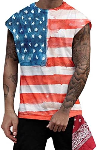 חולצות טריקו לקיץ BMISEGM לגברים יום העצמאות 3D 3D מודפס סוודר גופית גופית טנק ספורט מזדמן גופיות גברים חולצות