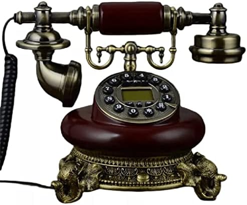 Kxdfdc עתיק טלפון קבוע זיהוי בית קווי קו קווי שרף טלפון וחיקוי מתכת לחיוג כפתור ללא ידיים