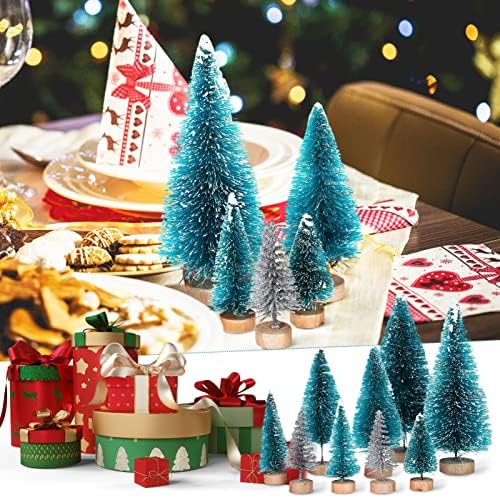 קישוט DIY של ABOOFAN 140 יחידות, עץ בקבוק מברשת, קישוטי חג המולד עיצוב עץ עץ, עיצוב דקורטים מיניאטוריים, חג מלאכותי