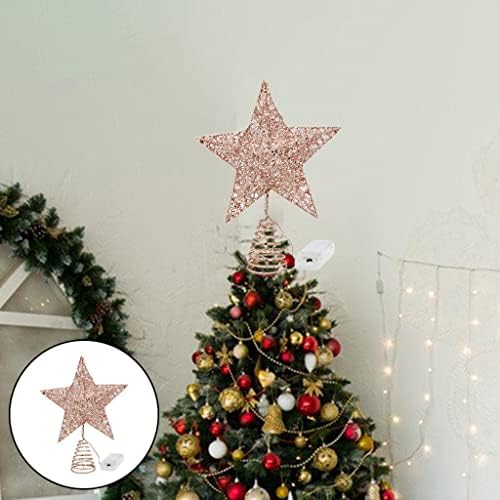 כוכב Treetop די יצירתי אורות טופר אורות חג המולד עץ חג המולד מחודד קישוט כוכבים לסלון וחופשת מסיבות ביתיות,