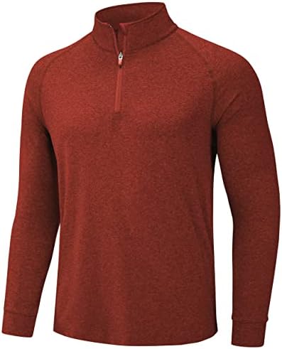 גברים של 1/4 רוכסן סוודר חולצות שמש הגנה עד 50 + ארוך שרוול חולצות קל משקל ביצועים אתלטיים חולצה