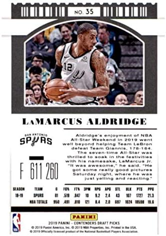 2019-20 מתמודדי פאניני דראפט בוחרים וריאציה של כרטיסי עונה 35 כרטיס מסחר בכדורסל של Lamarcus Aldridge San