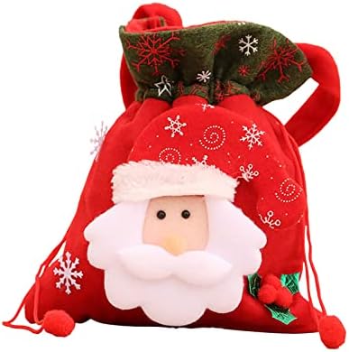 שיוס 2022 חג המולד בובות שקיות סוכריות שקיות חגיגי שרוך שקיות מתנות סנטה ילדי של מילוי מיכל שקיות אירוע אופק