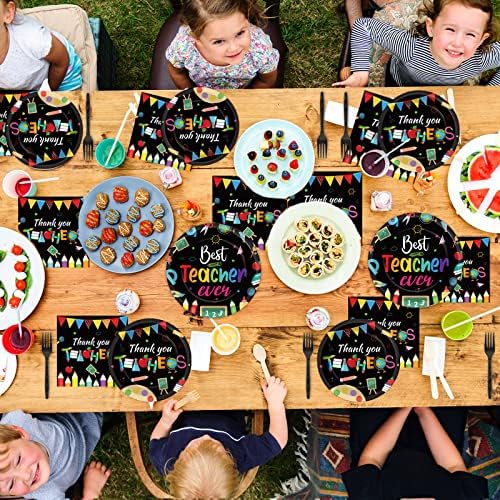 96 יחידות מורה הערכה ספקי צד תודה לך מורים כלי שולחן צלחות מפיות הטוב ביותר מורה שולחן קישוטי אוכל