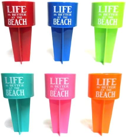 ספייקר חיים הוא טוב יותר בחלק חוף חוף משקאות מחזיק, מגוון צבעים, סט של 2