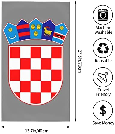 סמל לאומי של מגבת קרואטיה 27.5x16 אינץ 'מגבת מגבת כביסה כביסה מגבת סופגת ידידותית לעור