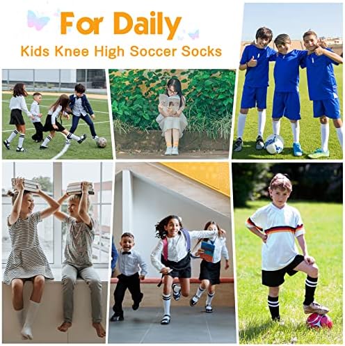 מגמות אמריקאיות ילדים גרבי כדורגל ילדים פסים גרבי צינור גבוה בברך גרבי ספורט אחידים כותנה לבנות