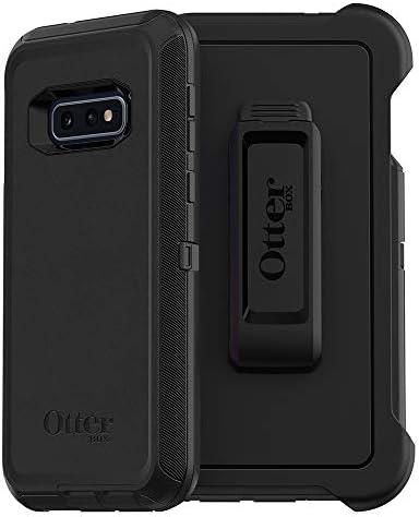 Otterbox Galaxy S10e Defender Series Case - שחור, מחוספס ועמיד, עם הגנת נמל, כולל קיקת קליפ נרתיק